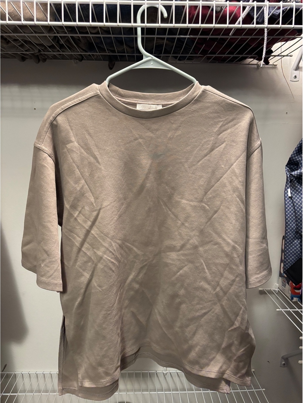 Zara Men's Medium Beige Oversized T-Shirt